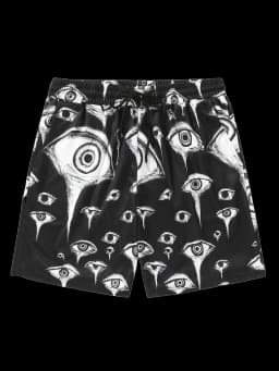 Summer Men's Fashionable Shorts Retro Eye Print Clothing Casual Hawaiian Vacation Shorts Men's Drawstring Breathable Shorts Moto