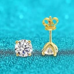 JoiasHome Pure 925 Silver Rose Gold 0.2-3CT Moissanite Stud Earrings Women Sparkling Wedding Fine Jewelry