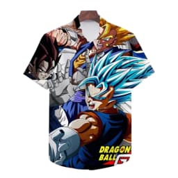 Dragon Ball Shirt Men Super Saiyan Shirt Men Summer Fashion Hawaiian Short Sleeve