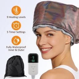 SPA Heat Cap Hair Steamer 9-level Temperature and 5 Timed Settings Hair Mask Hair Heating Cap for Hair Treatment Home Use