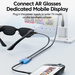 USB C 2 in 1 Converter PD100W Charging 8K@60Hz Video Full-Function Charging Transmission Line Suitable for AR XR Glasses Laptop