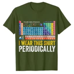 I Wear This Science Joke Casual Tee Tops for Chemists Periodically Funny Chemistry Periodic Table Pun Mens Graphic T-Shirts