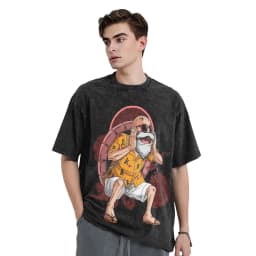 2026 Master Roshi Dragon Ball Printed T-shirt Men's and Women's Washed T-shirt High Quality Vintage Cotton T-shirt Harajuku Tops