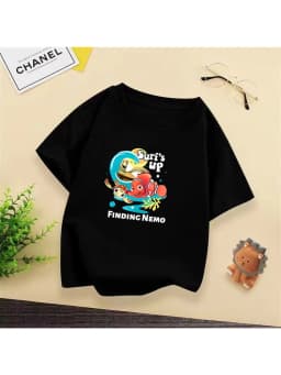 Nemo's Surf Time! Finding Nemo Cute Marine Life Print Kids' T-Shirt – Bursting with Lively Energy!tk0008