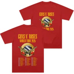 Guns N Roses World Tour 2026 T-shirts Rock Band Hip Hop Streetwear Double Spear Rose Graphic T Shirts Trendy Unisex Cotton Top