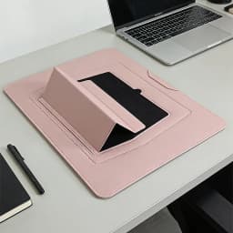 Business Office Commuting Personalized Laptop Pouch Luxury PU Leather Protective Laptop Sleeve With Stand Charger Storage Bag