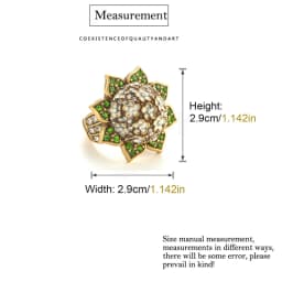 Luxury White Lilac Flower Ring Decoration Gold Color Rhinestones Woman Vintage Jewelry Gift Antique Korean Designer 2026 Wedding
