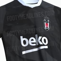 Besiktas JK 2025/26 Home Soccer Jersey Turkish Super Lig Men's Fan Version Black White V-Neck Breathable Football Shirt Kit