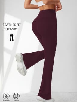Women's Super Soft Flare Pants High Waisted Tummy Control Workout Yoga Push Up Gym Fitness Long Leggings Bell Bottoms