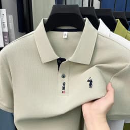 Designer brand 100% cotton short sleeve polo shirt luxury pony embroidery men's fashion summer comfort business casual T-shirt