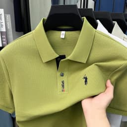 Designer brand 100% cotton short sleeve polo shirt luxury pony embroidery men's fashion summer comfort business casual T-shirt