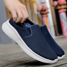 Mesh Open Back Casual Shoes Half Shoes for Men Mules Platform Closed-toe Loafers Slippers Summer Slides Sandal Slip On Flats