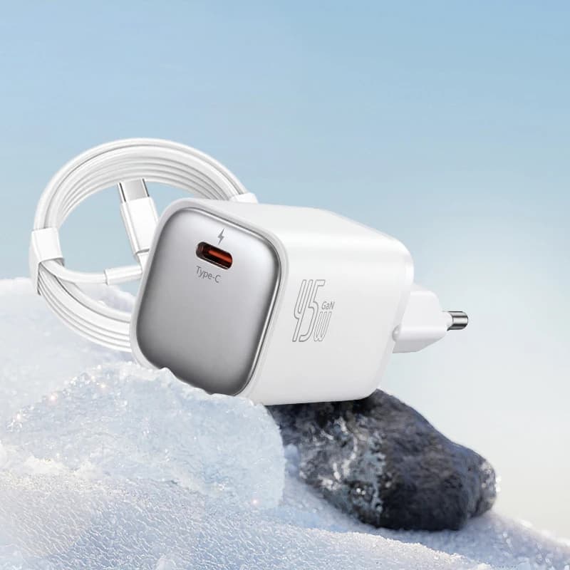 45W EU Charger Fast Charging Power Adapter Type-C C Cable For Phone GaN Plug