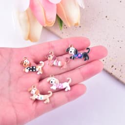 10pcs Fashion Cartoon Metal Dog Charms Pendant for Women Jewelry Making
