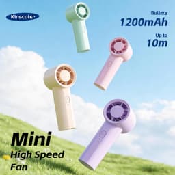 Kinscoter New Mini Handheld Fan 1200mAh Quiet High Speed Portable Rechargeable Fan 3 Speed Outdoor Travel Portable Pocket Fan