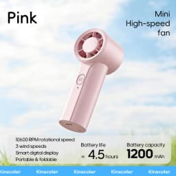Kinscoter New Mini Handheld Fan 1200mAh Quiet High Speed Portable Rechargeable Fan 3 Speed Outdoor Travel Portable Pocket Fan