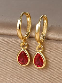 925 Sterling Silver Multicolored Water Drop Shaped Zircon Hoop Earrings For Women Anniversary Fashion High Quality Fine Jewelry