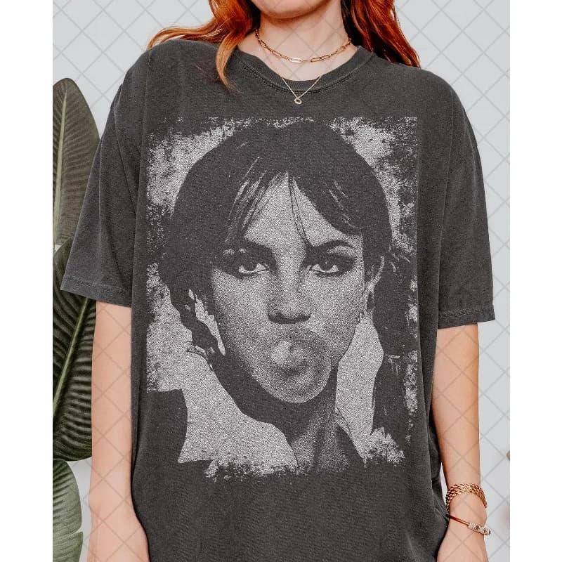 Britney Spears Bubble Gum Balloon Retro T-shirt Women's T-shirt Summer New Style Unisex Casual Fashion T-shirt