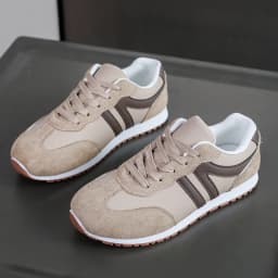 Women's Lightweight Casual Sneakers Fashion Non Slip Lace Up Sports Shoes for Women Striped Pattern Comfortable Walking Shoes