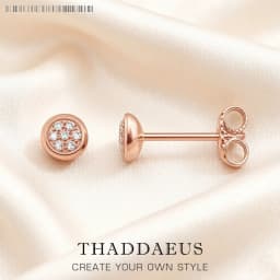 Glam Round White Stone Ear Stud Earring Europe Style Fine Jewerly For Women Classic Gift In Pure 925 Sterling Silver