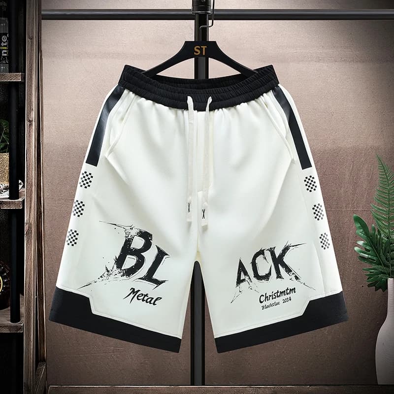 Letter Print Summer Men's Shorts New Sports Fitness Running Cool Shorts Casual Outdoor Men's Beach Shorts