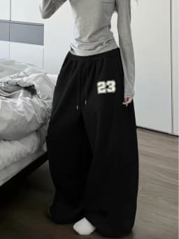 Women's Street Style Casual Sweatpants with Digital Print Arrivals for Spring Fleece Loose Fit Streetwear Oversized
