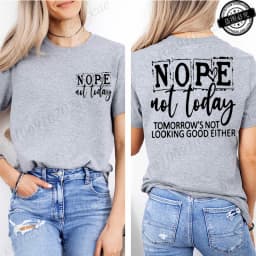 T-Shirt with Nope Not Today Letter Print Design Women'S Summer Casual Short Sleeve Aesthetic Clothes Streetwear Summer Top Tees