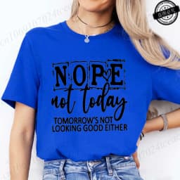 T-Shirt with Nope Not Today Letter Print Design Women'S Summer Casual Short Sleeve Aesthetic Clothes Streetwear Summer Top Tees