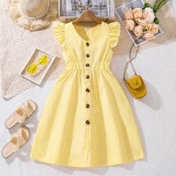 Fashion Summer Kids Dress Sweet Stripes Dopamine Dress Fresh Breathable Girls Dress