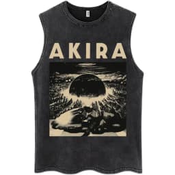 Washed Anime Akira Classic Tank Tops Science Fiction 90s Movie Shotaro Kaneda Vintage Sleeveless Tshirt Men Casual Cotton Vests