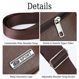 Men's PU Leather Shoulder Bag Large Capacity Casual Business Crossbody Bag Messenger Bag Gift