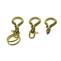 handmade Solid brass simplicity Creative Question mark Japanese fish bulb hook screw lock shackle Keychain key Ring EDC DIY