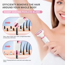 HOMEFISH 4 in 1 Electric Razor for Shaver Lady Shaver Body for Armpit Bikini Arm Leg Face Mustache Portable Painless