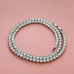 925 Sterling Silver 4MM Tennis Chain Necklace for Women, Iced Out Cubic Zirconia Choker, Luxury Wedding Party Jewelry Gift