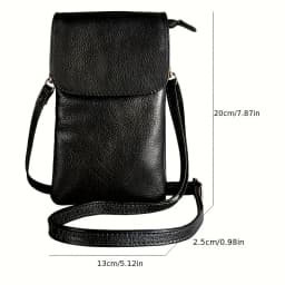 Women Leather Crossbody Phone Bag Small Shoulder Bag Double Zipper Wallet Multi Pocket Card Holder Mini Messenger Bag