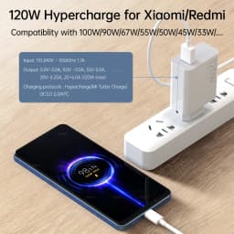 Xiaomi 120W Charger Original Turbo EU Wall Adapter Cargador Hypercharge Mi 17 15 13 Redmi Note 14 POCO F7 X8 Pro TypeC Cable
