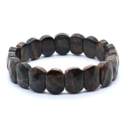 Natural Healing Crystal Oval Faceted Stone Bracelet For Women Amethyst Quartz Agate Punk Gothic Retro Stretch Bangle Men Jewelry