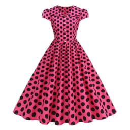Women's Polka Dot Summer Dress 50s Retro Vintage Peter Pan Collar A-Line Outfit for Party And Daily Wear