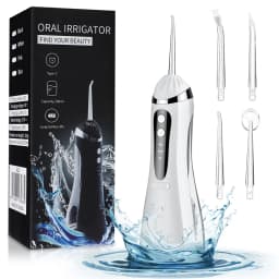 Professional Portable Cordless Water Flosserfor Teeth, Rechargeable Oral Irrigator with 3 Modes IPX6 Waterproof 4 Dental Nozzles
