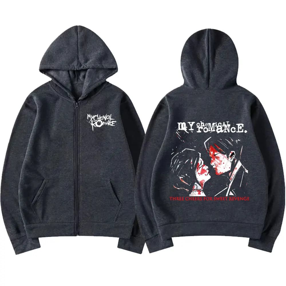Rock Band My Chemical Romance Mcr Dead Zipper Hoodie Black Parade Punk Emo Zip Up Sweatshirt Men Fashion Vintage Hip Hop Hoodies