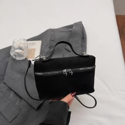 Retro Autumn Winter Matte Crossbody Bag Suede Textured Shoulder Bag Box Design Pure Color Evening Bags Women Handle Bag