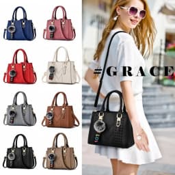 Korea Leather Women Handbag with Keychain Open Pocket Shoulder Bag Large Capacity Casual Messenger Bag Lady
