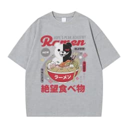 Anime Hopes Peaks Academy Danganronpa Eat Ramen Graphic T-shirt Men Women Funny Vintage Japanese Style T Shirts Cotton T-shirts