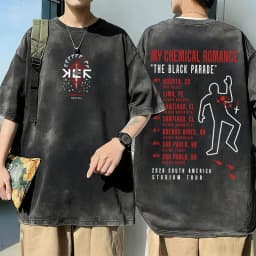Washed Vintage My Chemical Romance Merch T Shirt The Black Parade 2026 Tour T-shirt Men Women Retro Punk Emo Rock Band T-shirts
