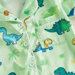 Baby Romper Pajamas Infant Girls Boys Dinosaur/Tree Print Turn Down Collar Short Sleeve Bodysuits Jumpsuits Sleepwear