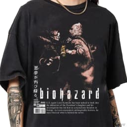 Resident Evil 2 Leon Claire Rpd Station Acid Wash Oversized Cotton T Shirt 2026 Horror Game Graphic Tee for Men Women