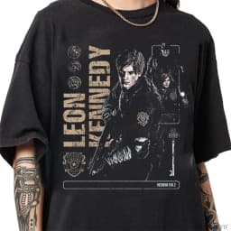 Resident Evil 2 Leon Claire Rpd Station Acid Wash Oversized Cotton T Shirt 2026 Horror Game Graphic Tee for Men Women