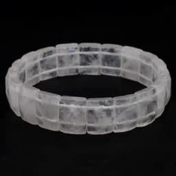 Natural Healing Crystal Square Faceted Stone Bracelets For Women Amethyst Punk Gothic Retro Rectangle Stretch Bangle Men Jewelry