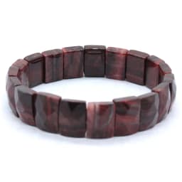 Natural Healing Crystal Square Faceted Stone Bracelets For Women Amethyst Punk Gothic Retro Rectangle Stretch Bangle Men Jewelry