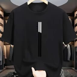 Herren Minimalistisches Schwarzes T-Shirt – Weiches Polyester Crewneck Shirt, Atmungsaktives Alltags- und Business-Outfit – Masc